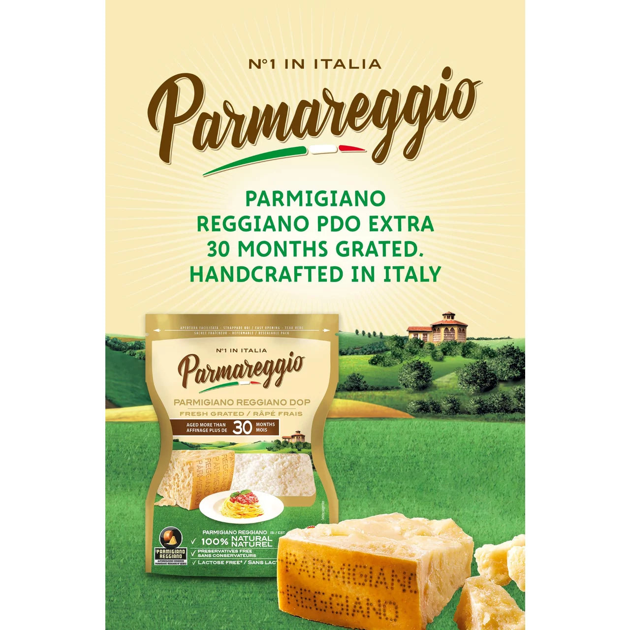 Parmareggio 30 Month Parmigiano Reggiano Grated 60g