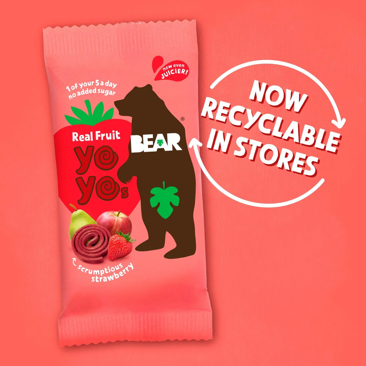BEAR Fruit Yoyos Strawberry Multipack 5x20g