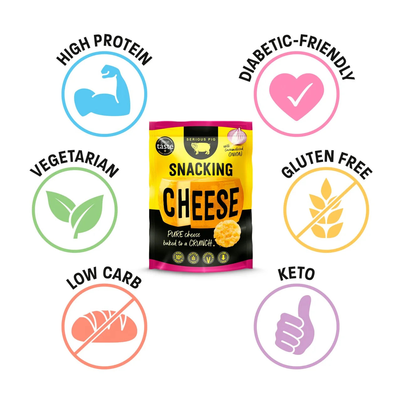 Serious Pig Caramelised Onion Snacking Cheese 24g