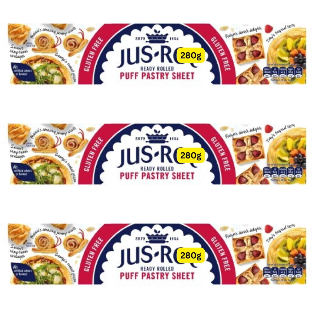 Jus-rol Puff Pastry Sheet 280g Gluten Free Ready Rolled (3x280g)