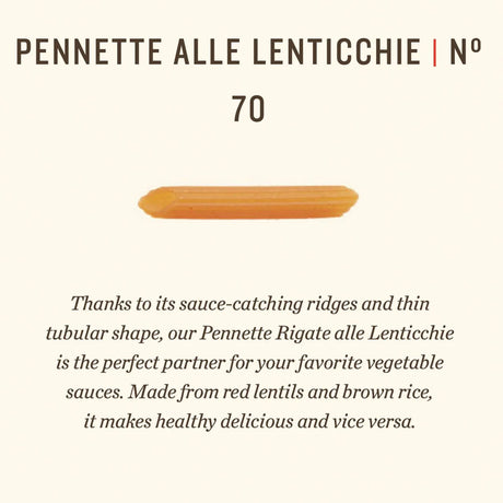 Rummo Gluten Free Lentil Pennette Rigate Lenticchie Rosse Pasta No.70 300g