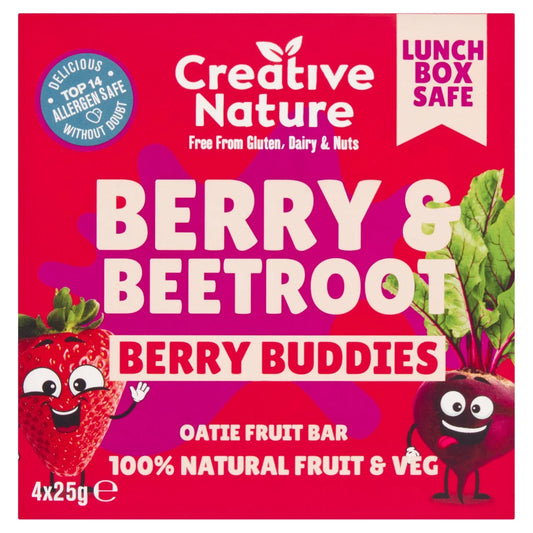 Creative Nature Berry & Beetroot Kids snack bar Multipack 4x25g