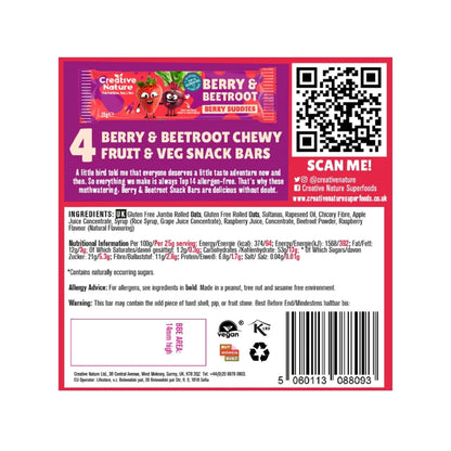 Creative Nature Berry & Beetroot Kids snack bar Multipack 4x25g