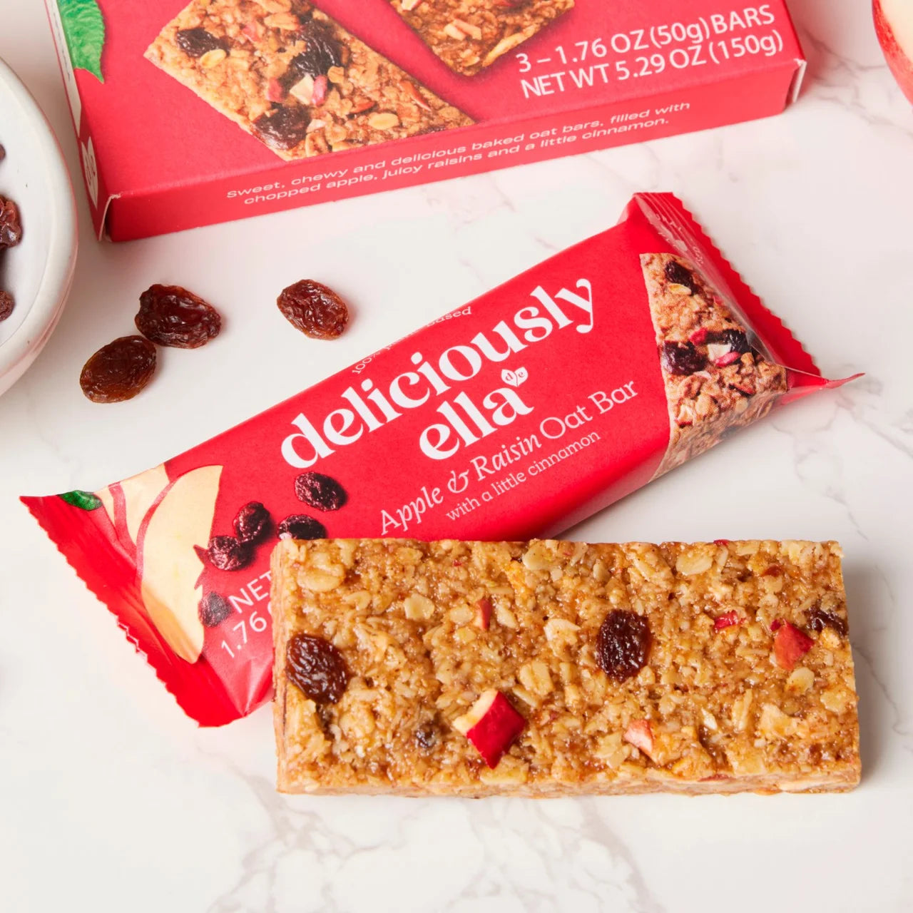 Deliciously Ella Apple, Raisin & Cinnamon Oat Bar Multipack 3x50g