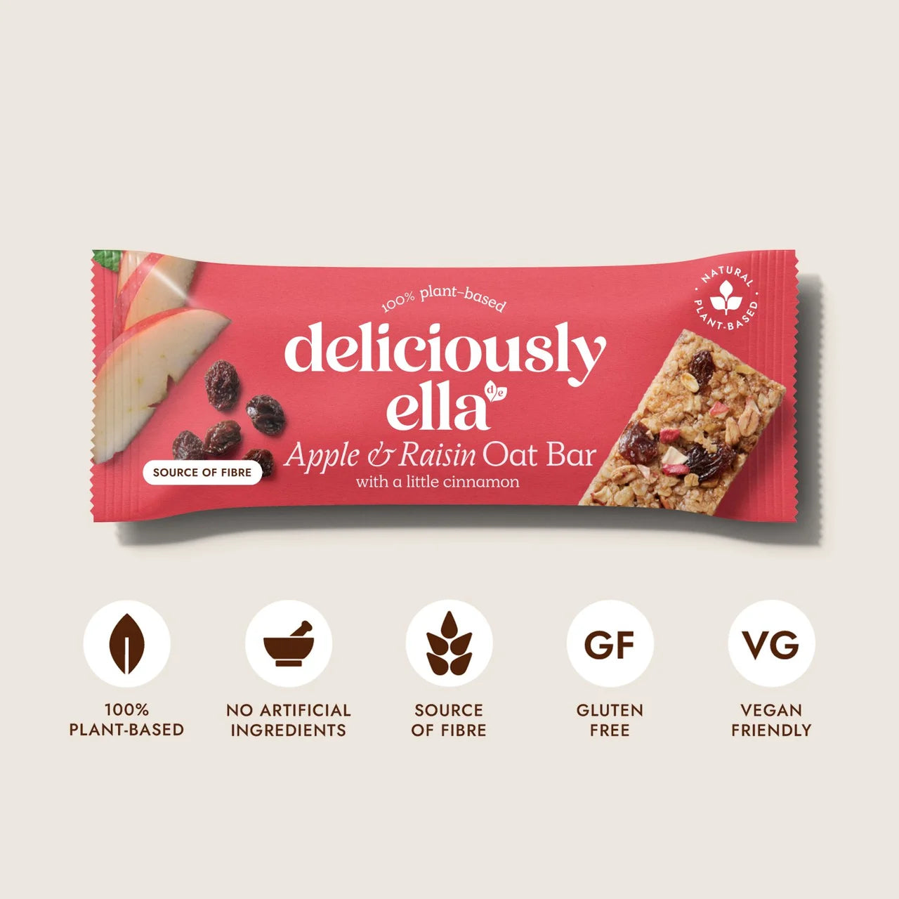Deliciously Ella Apple, Raisin & Cinnamon Oat Bar Multipack 3x50g