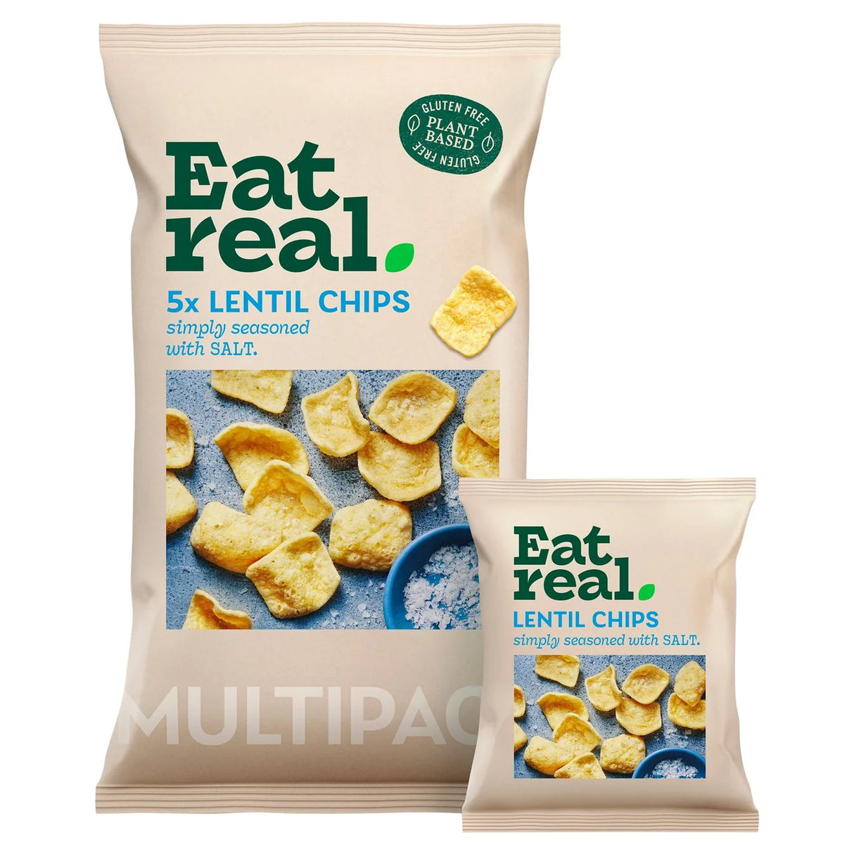 Eat Real Multipack Lentil Chips Salted 5 Per Pack