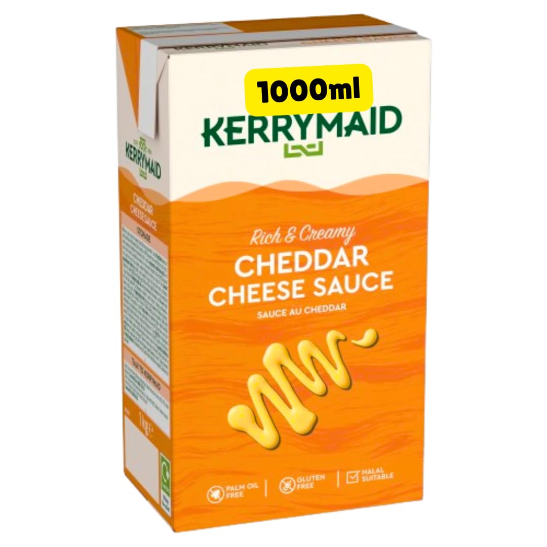 Kerrymaid 1L Cheddar Cheese Sauce - Gluten Free, Halal, Ready to Serve