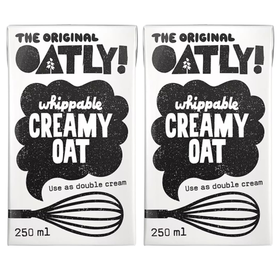 2x250ml Vegan Whippable Creamy Oat Oatlys Double Cream