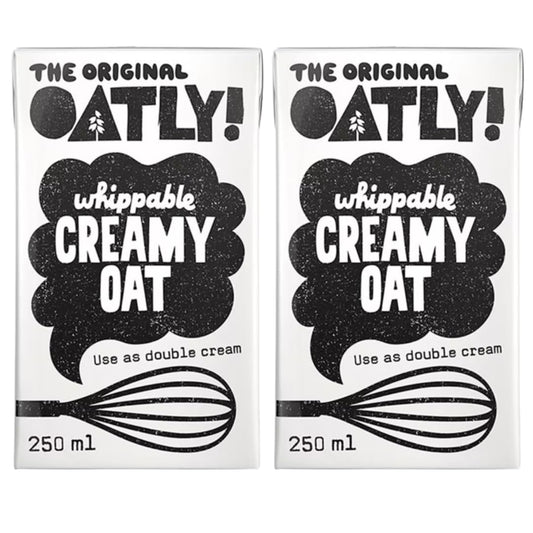 2x250ml Vegan Whippable Creamy Oat Oatlys Double Cream