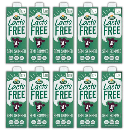 ARLA Lactose free UHT milk - Long Life Semi skimmed Lactofree - Easy To Digest Milk (10x1Litre)